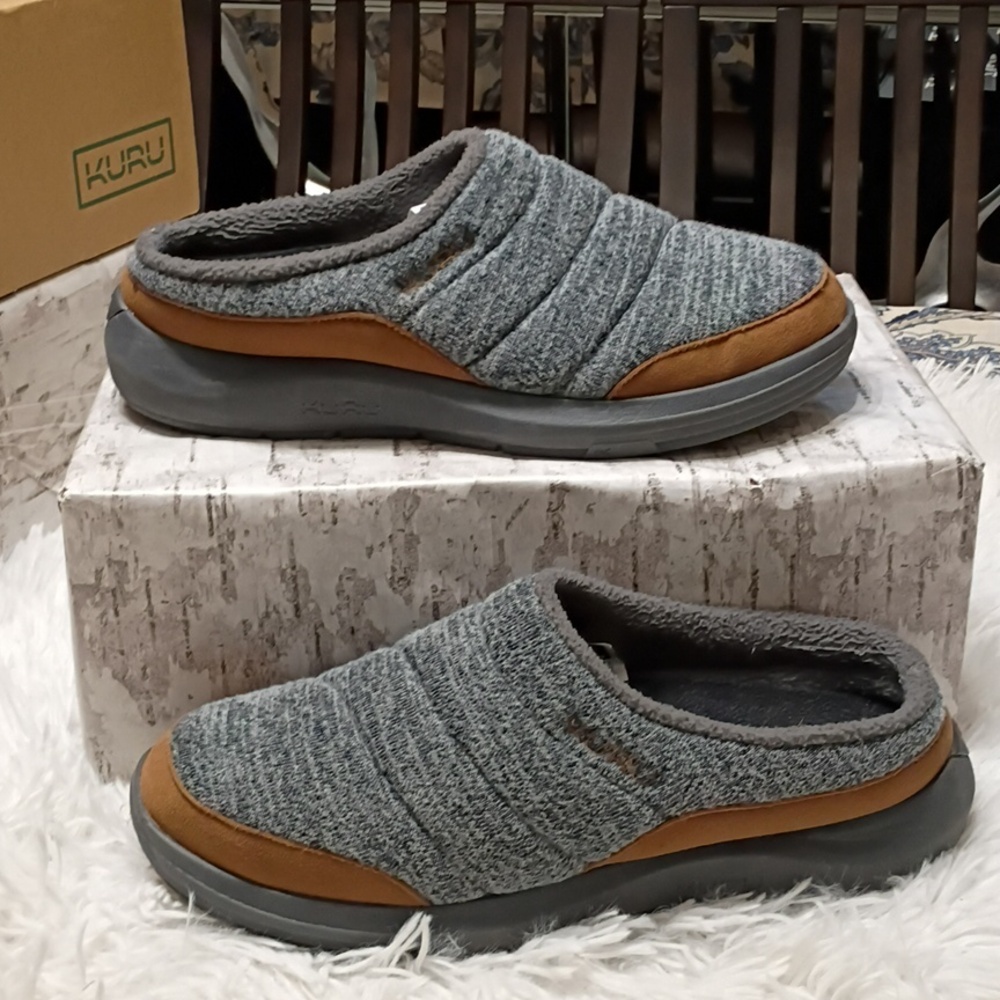 KURU Men's Draft 2 Indoor Outdoor Plantar Fascitis Cozy Mules Slippers 10M